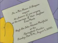 La invitación de boda de Lisa Simpson