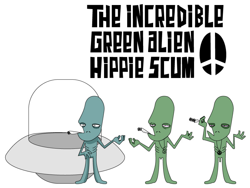 El increible alien verde hippie de mierda