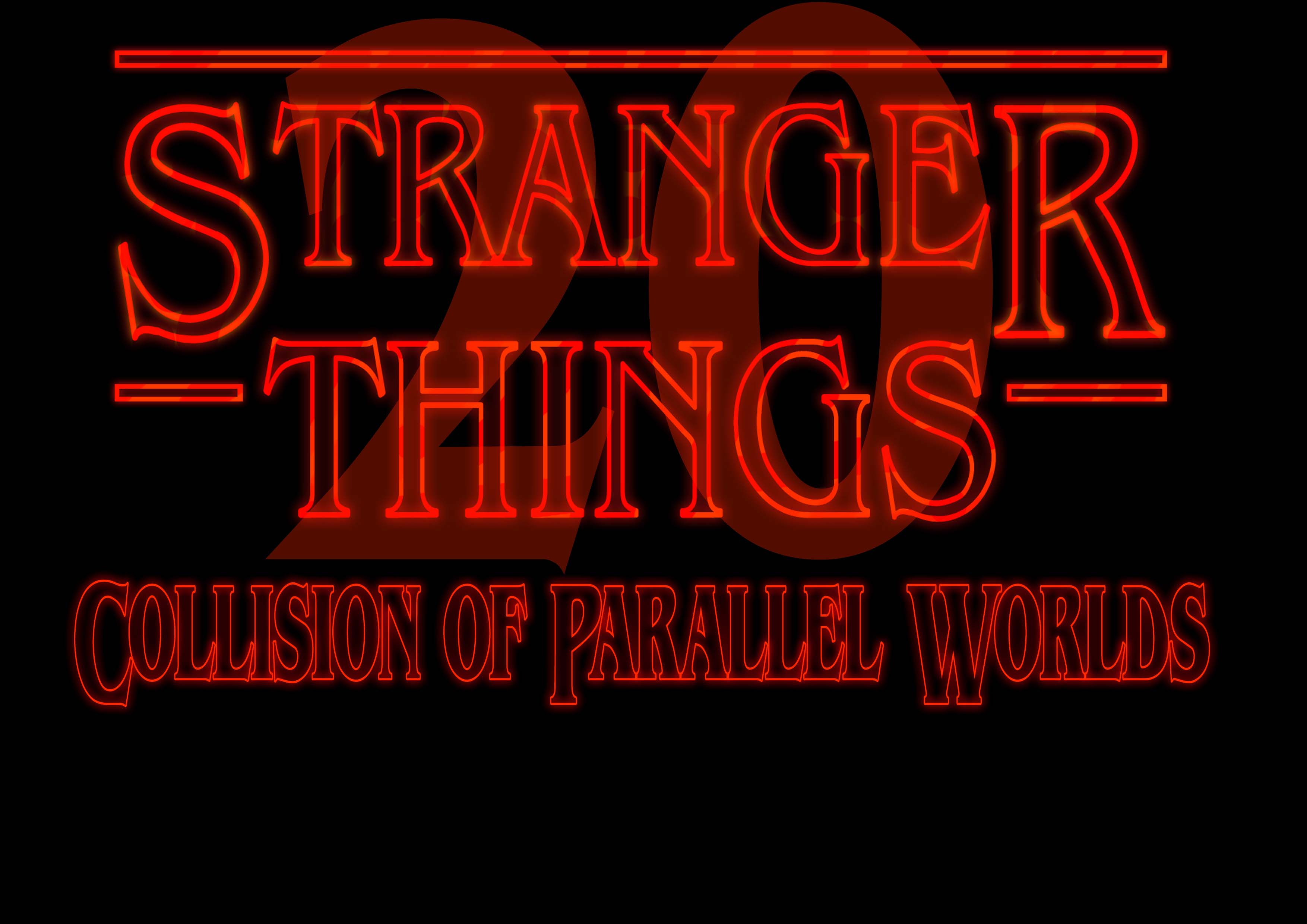 Prueba 042_Tú y tres personas más, disfrazadas de personajes de Stranger Things en su versión viejuna con el cartel “20.ª temporada”