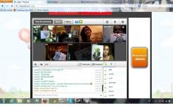 68.-  Una captura de pantalla del tinychat donde se reúnan tres o más personas de diferentes equipos, mostrando todos el logo al mismo tiempo.